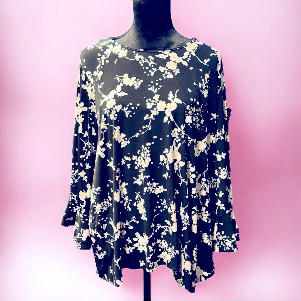 Karl Lagerfeld Floral Tunic, Size 1X (XL)